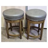 2 Swivel Padded Stools 16 x 24" high