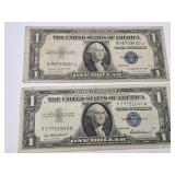 1957 & 1935 G Blue Seal $1 Notes
