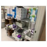 Metal Rack with Lab Supplies