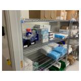 Metal Rack with Lab Supplies