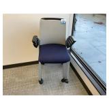 Blue & Grey Stacking Chairs w/ Wheels