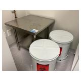 Stainless Steel Table & Waste Containers