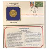 THEODORE ROOSEVELT MEDALLION AND STAMPED POSTAGE