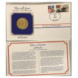 ULYSSES S GRANT MEDALLION AND STAMPED POSTAGE