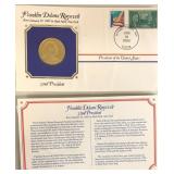 FRANKLIN D ROOSEVELT MEDALLION AND STAMPED