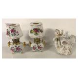 OIL LAMPS AND VASE