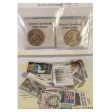 GROVER CLEVELAND STAMPS AND COINS