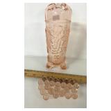 PINK GLASS HAT PIN HOLDER GRAPES WITH PINK