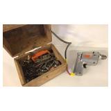 POWERHOUSE DRILL, BOX AND CONTENTS
