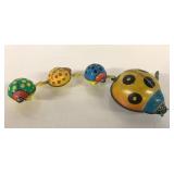 VINTAGE WINDUP LADY BUGS TIN TOY