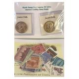 JAMES POLK STAMP AND COIN COLLECTION