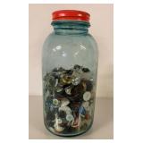 BALL BLUE MASON JAR OF BUTTONS NO.0