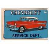 CHEVROLET SERVICE DEPARTMENT TIN SIGN
