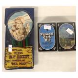 VINTAGE DAVY CROCKETT PENCIL POUCH AND NATï¿½L PARK