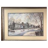 FRAMED BRANDYWINE VILLAGE BY A.N. WYETH 26x20