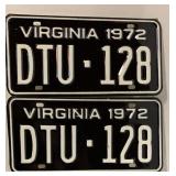 1972 VIRGINIA LICENSE PLATE