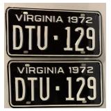 1972 VIRGINIA LICENSE PLATE