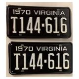 1970 VIRGINIA LICENSE PLATE