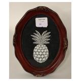 OVAL FRAME WPINEAPPLE NEEDLEPOINT SEWING PATCH
