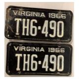 1966 VIRGINIA LICENSE PLATE