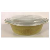 PYREX 1.5QT GOLDEN GARLAND CASSEROLE DISH
