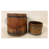 WOODEN BUCKETS, SEE PICS