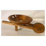 WOODEN WHEELBARROW BOWL