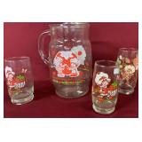 STRAWBERRY SHORTCAKE PITCHER AND TUMBLERS 1980