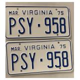 MARCH 1975 VIRGINIA LICENSE PLATES