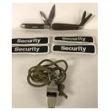 ACME WHISTLE, KNIVES AND SECURITY PATCH LOT