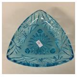 HAZEL-ATLAS BLUE TRIANGULAR DISH
