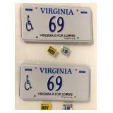 VIRGINIA LICENSE PLATES WITH DECALS