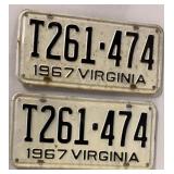 1967 VIRGINIA LICENSE PLATES