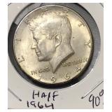 1964 KENNEDY HALF 90% SILVER