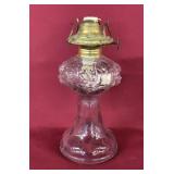 ANTIQUE PATTERN GLASS OIL LAMP