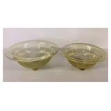 FEDERAL DEPRESSION AMBER RIBBED NESTING BOWL