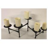 ADJUSTABLE METAL PILLAR CANDLE HOLDER, CANDLES NOT