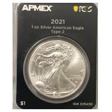 1oz SILVER 2021 AMERICAN EAGLE TYPE 2