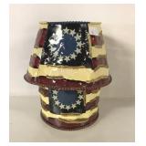 PATRIOTIC TIN CANDLE HOLDER