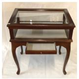 SHADOWBOX END TABLE  22x18x24, CRACK BACK CORNER