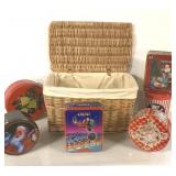 TIN AND BASKET LOT