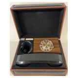 VINTAGE DECO-TEL LEATHER ENCASED TELEPHONE, NOT