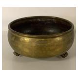 TRI-FOOTED BRASS PLANTER