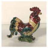 CAST IRON ROOSTER TRINKET BOX.