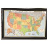 LIGHTED US MAP, 33X22X4