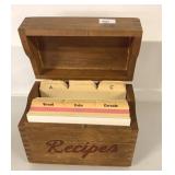 WOODEN RECIPE BOX