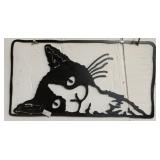 CAT TIN WALL ART 14x8