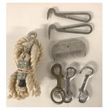 HOOF PICKS, MANE COMB, LEAD ROPE, ROPE CLIPS