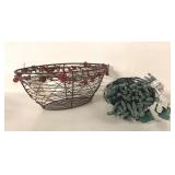 CHRISTMAS BASKET AND LIGHTS