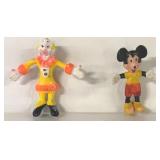 VINTAGE BABRO CLOWN AND MICKEY MOUSE RUBBER TOY